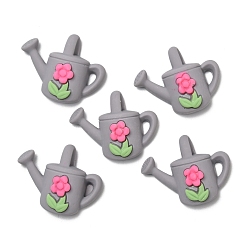 Gray Opaque Resin Cabochons, Watering Pot, Gray, 22x27x8mm