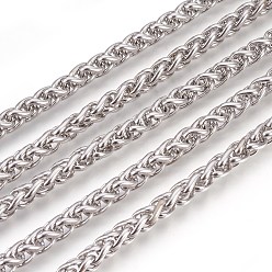 Нержавеющая Сталь Цвет Устойчивые к потускнению 304 цепи из нержавеющей стали для пшеницы, цепочка, несварные, цвет нержавеющей стали, 5.5 мм