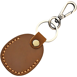 Сиена Овальные подвески из коровьей кожи, со сплавочной фурнитурой, платина, цвет охры, 130 мм