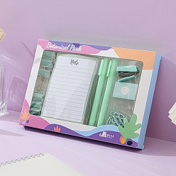 Весенне-зеленый Набор для сшивания книг, включая нейтральную ручку, длинный хвостовой зажим и бумага, весенний зеленый, 240x165x25 мм