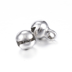 Нержавеющая Сталь Цвет Устойчивые к потускнению 201 подвески-колокольчики из нержавеющей стали, цвет нержавеющей стали, 9x6x6 мм, отверстие : 1.5 мм
