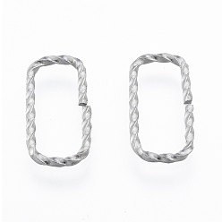 Stainless Steel Color Non-Tarnish 304 Stainless Steel Linking Ring, Quick Link Connectors, Twisted Rectangle, Stainless Steel Color, 16x8.5x1.5mm, Inner Diameter: 5.5x14mm