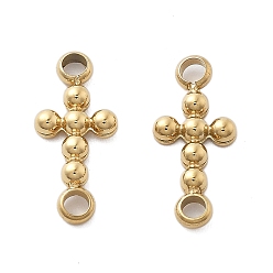 Настоящее золото 14K 304 подвески из нержавеющей стали, ионное покрытие (ip), крестик, реальный 14 k позолоченный, 12x5.5x1.5 мм, отверстие : 1.5 мм