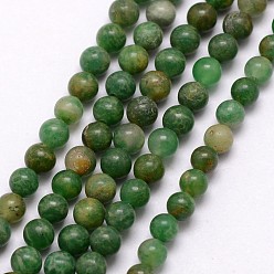 African Jade Natural African Jade Bead Strands, Round, 3~3.5mm, Hole: 0.7mm, about 115~125pcs/strand, 16 inch