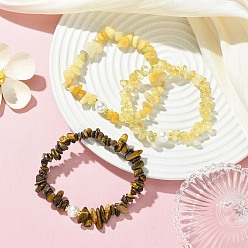 Смешанные камни 3шт. 3 стильные браслеты из натуральных смешанных драгоценных камней и культивированного пресноводного жемчуга, эластичные, для женщин, внутренний диаметр: 2.13 дюйм (5.4 см) 1 шт./стиль