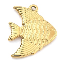 Настоящее золото 14K Ионное покрытие (ip) 304 подвески из нержавеющей стали, рыба, реальный 14 k позолоченный, 19x16x2 мм, отверстие : 1 мм