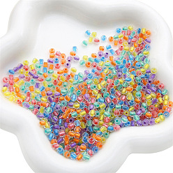 Разноцветный 100 прозрачные стеклянные бусины, граненые, двухконусные, красочный, 4.5x3.5 мм, отверстие : 1.6 мм, 100 шт / комплект