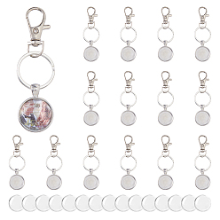 Платина 30 брелок из сплава, с поворотными карабинами из сплава, железными кольцами и стеклянными кабошонами, платина, 82 мм