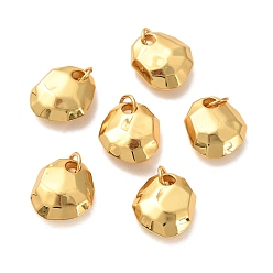Echt 18 k vergoldet Messing Anhänger & Charms, langlebig überzogen, facettiert, ellipsenförmige, echt 18 k vergoldet, 13.5x11.5x5 mm, Bohrung: 3.5 mm