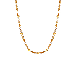 Золотой Ожерелья из нержавеющей стали с цепочкой-спутником, золотые, 15.75 дюйм (40 см)