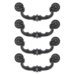 Черный Дверные ручки шкафа из сплава, кухонный ящик тянет ручки шкафа, с винтом, чёрные, 50.5x165x17 мм