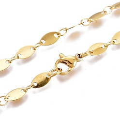 Настоящее золото 18K Вакуумное покрытие pvd 304 ожерелья из звеньев цепи из нержавеющей стали, с застежкой омар коготь, лошадиный глаз , реальный 18 k позолоченный, 16.61 дюйм (42.2 см)