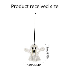 Ghost Хэллоуин хлопковое украшение для вечеринки, для домашней настенной подвески, украшения для сада и дома, белые, призрак, 120x145 мм