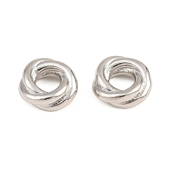 Platin Farbe Messing Perlen, Twist, cadmiumfrei und bleifrei, Gestell, langlebig überzogen, Platin Farbe, 8x3 mm, Bohrung: 3.5 mm