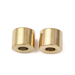 Настоящее золото 18K 304 из нержавеющей стали бусы, колонка, ионное покрытие (ip), реальный 18 k позолоченный, 5x4 мм, отверстие : 2 мм