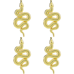 Золотой 4 шт. задние булавки из сплава для рюкзаков, змея, золотые, 23x50.5 мм