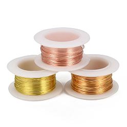 Mixed Color Round Copper Jewelry Wire, Lead Free & Cadmium Free & Nickel Free, Long-Lasting Plated, with Spool, Mixed Color, 22 Gauge, 0.6mm, about 19.68 Feet(6m)/roll