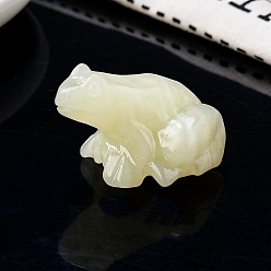 Другие Нефриты Резные фигурки целебных лягушек из натурального нефрита, Украшения из камня с энергией Рейки, 37x32x25 мм