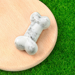 Говлит Резные фигурки из натуральной говлита из исцеляющей кости, Украшения из камня с энергией Рейки, 34x20x10~14 мм