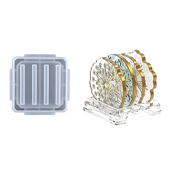 Белый Силиконовые формы для салфеток / пьедесталов своими руками, для изготовления подстаканников, формы для литья смолы, для уф-смолы, изготовление ювелирных изделий из эпоксидной смолы, квадратный, белые, 13.3x13.3x2.85 см, Внутренний диаметр: 12.8x12.8 cm