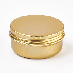 Golden Round Aluminium Tin Cans, Aluminium Jar, Storage Containers for Cosmetic, Candles, Candies, with Screw Top Lid, Golden, 5.7x2.7cm, Capacity: 50ml(1.69 fl. oz)