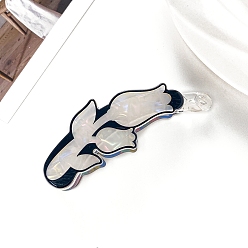 Черный Цветочные акриловые заколки для волос из кожи аллигатора, аксессуары для волос для женщин и девочек, чёрные, 100 мм