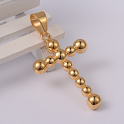 Золотой Кросс 304 из нержавеющей стали большие кулоны, золотые, 52x34x8 мм, отверстие : 11x8.5 мм