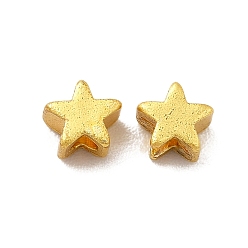 Golden Rack Plating Brass Beads, Long-Lasting Plated, Star, Golden, 3x4x3mm, Hole: 1.2mm