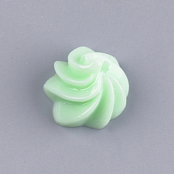 Светло-зеленый Смола декодирует кабошоны, печенье, имитация еды, светло-зеленый, 14~15x14~15x10~11 мм