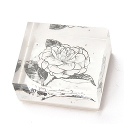 Цветок Акриловые и резиновые штампы, для скрапбукинга diy craft card, прямоугольные, роза, 3.1x3.6x1.8 см