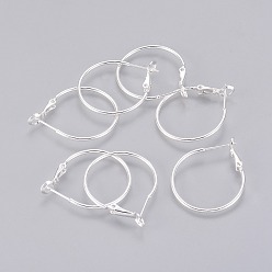 Серебро Латунные серьги обруча, серебряный цвет гальваническим, диаметром около 25 мм , толщиной 1.2 мм 