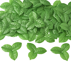 Зеленый Искусственный лист из пластика и ткани, для букета своими руками, цветочный венок, гирлянды, аксессуары, зелёные, 85x90x0.1 мм, 100 шт / комплект.