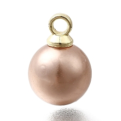 Верблюжий Подвески из АБС-пластика с жемчугом, круглые, с петлей из легкого золотого сплава, верблюжие, 11x8 мм, отверстие : 1.6 мм