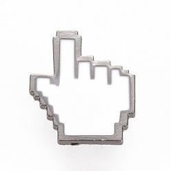 Blanc Broches en émail d'alliage de placage de crémaillère, épingles en émail, avec embrayages papillon, clic de souris, sans cadmium et sans nickel et sans plomb, gris anthracite, blanc, 23.5x20mm, pin: 1 mm