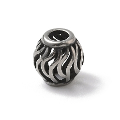 Античное Серебро 304 из нержавеющей стали европейские шарики, бусины с большим отверстием, рондель, античное серебро, 10.5x10 мм, отверстие : 4 мм