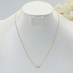 Золотой Латунь паве прозрачный кубический цирконий 3 плоские круглые звенья цепи ожерелья для женщин, золотые, 16.14 дюйм (41 см)