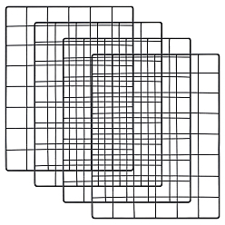 Черный 4 Сумки с напыляемой печатью на железной сетке, настенные подвесные подставки для демонстрации, с пластиковыми стяжками, прямоугольные, чёрные, 40x30x0.5 см