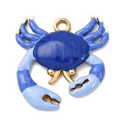 Краб 304 подвески из нержавеющей стали, с эмалью, океанские темы, реальный 18 k позолоченный, ионное покрытие (ip), без кадмия, без никеля и без свинца, краб, 27.5x26x4 мм, отверстие : 2.6 мм