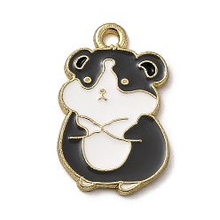 Hamster Золотили эмали сплава подвески, прелести животных, хомяк, 23x14x1.5 мм, отверстие : 1.6 мм