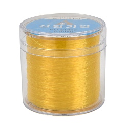 Желтый Корейская эластичная эластичная нить с круглыми кристаллами, для браслетов изготовление ювелирных изделий из драгоценных камней ремесло из бисера, желтые, 0.5 мм, около 328.08 ярдов (300 м) / рулон