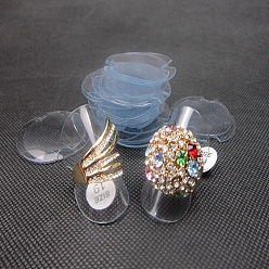 Прозрачный Дисплей для колец на палец из ПВХ, пластиковые листы, плоско-круглые, прозрачные, 3.8 см, о 100 шт / комплект