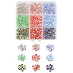 (52) Непрозрачная лаванда 1080шт. 9 цветные прозрачные стеклянные бусины с гальваническим покрытием, двухконусные, граненые, разноцветные, 4.5x3.5 мм, отверстие : 1 мм, 120 шт / цвет