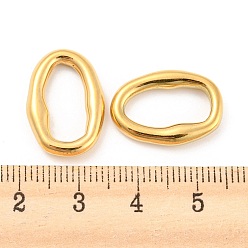 Настоящее золото 18K 304 нержавеющей стали связывающий кольца, неправильный овал, реальный 18 k позолоченный, 19.5x13.5x3.5 мм, внутренний диаметр: 15x7 мм