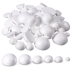 Белый 76шт. 6 стили, материал для изготовления пенопластовых шариков своими руками, полукруглый, белые, 19~56x9.5~28 мм
