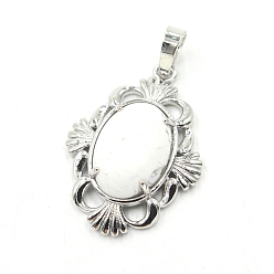 Говлит Природные подвески Говлит, подвески-цветы из латуни платинового тона, 34x25x9 мм