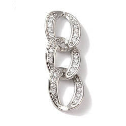 Платина Подвески из латуни и кубического циркония, без кадмия и без свинца, долговечный, цепь, платина, 27x9x2 мм