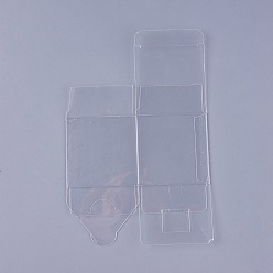 Clear Transparent Plastic PVC Box Gift Packaging, Waterproof Folding Box, Square, Clear, 21.4x14x0.1cm, Box: 7x7x7cm