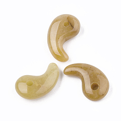 Топаз Нефрит Натуральный топаз нефрита подвески, Магатама, 30x18x8~11 мм, отверстие : 3~4 мм