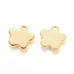 Golden 201 Edelstahl Reize, Blume, golden, 11.5x12x0.8 mm, Bohrung: 2 mm