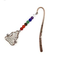 Хрусталь Натуральный кристалл кварца и смешанные драгоценные камни человеческая подвеска закладки, Закладки из сплава на тему чакра-йоги для книголюба, 120 мм